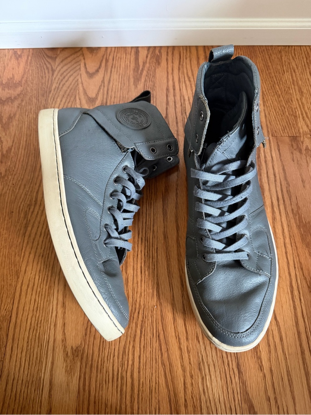 Creative Recreation Men's Gray High-Top Sneakers with Off-White Sole